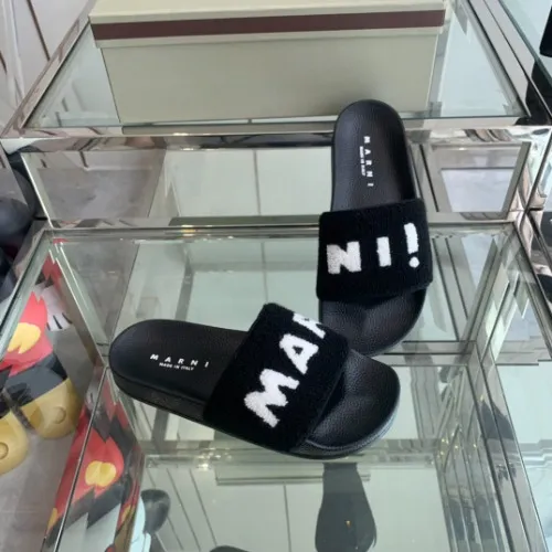 M*RNI 마르* 로고 자카드 플랫 슬라이드 (해외최상급)