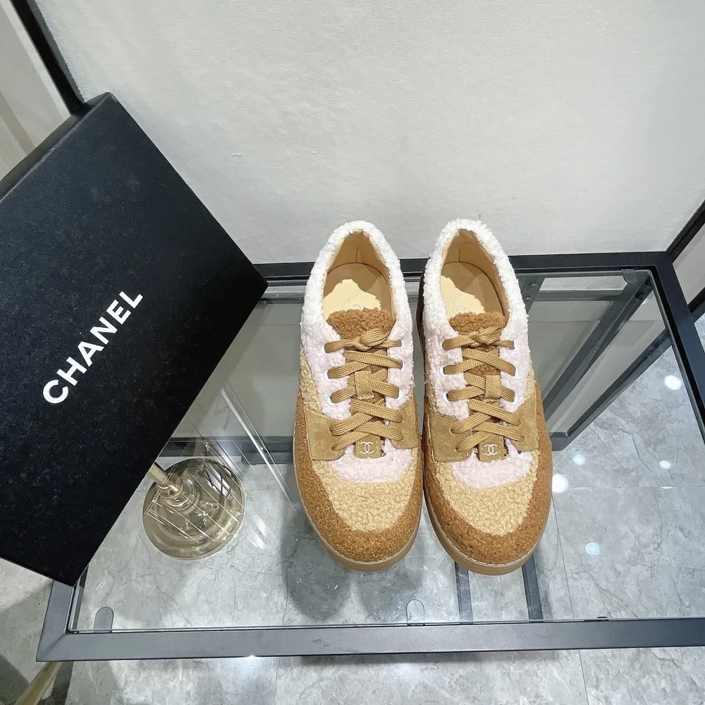 CHANE* 로우탑 퍼 스니커즈