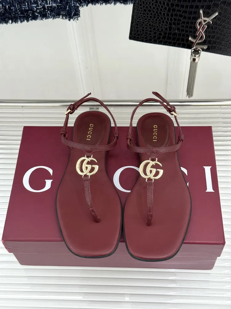 더블G 가죽 여성 슈즈 샌들