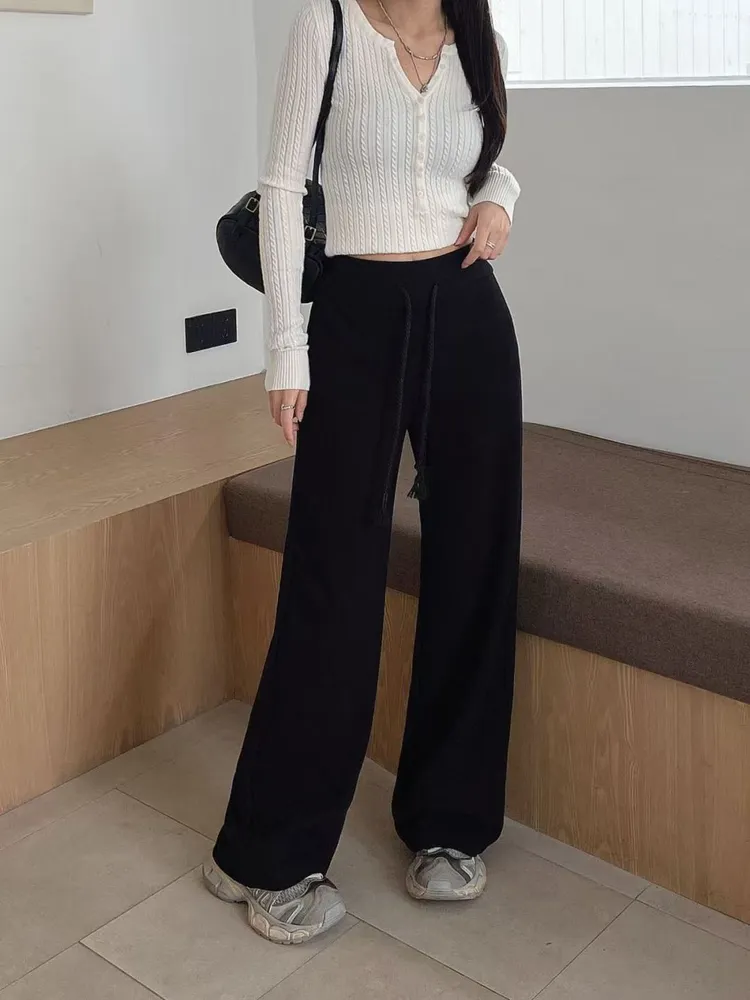 아나그램 코튼 저지 스웨트 여성 팬츠 블랙