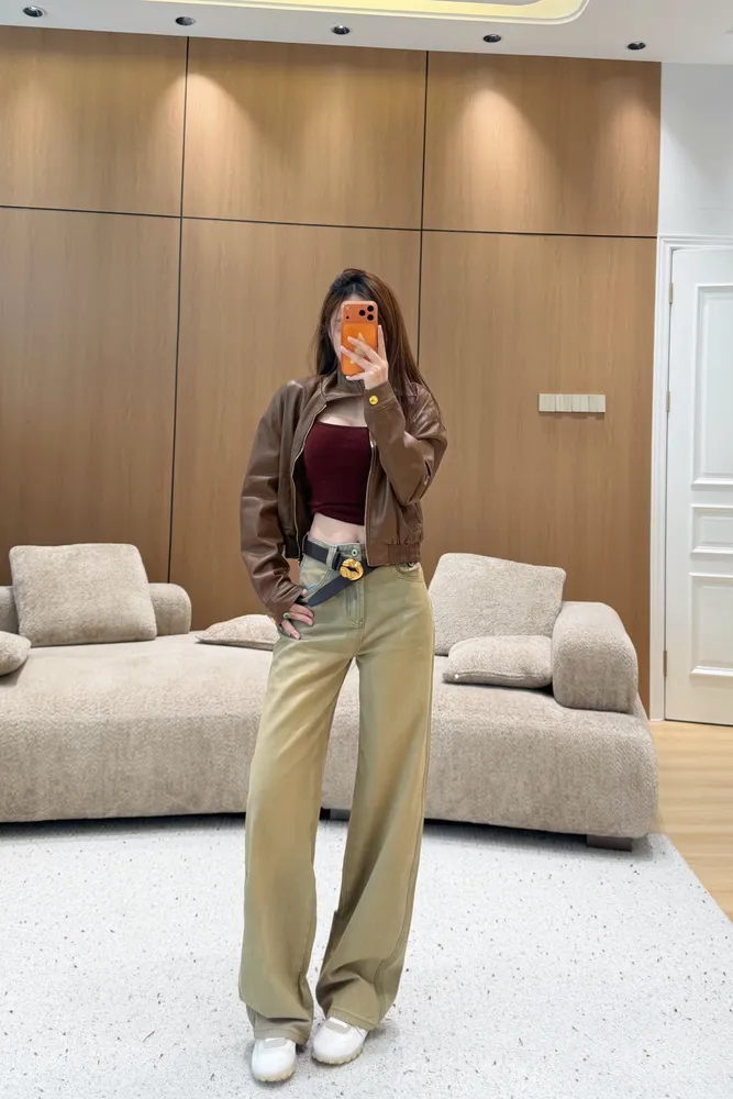 빈티지 워싱 와이드 여성 데님팬츠
