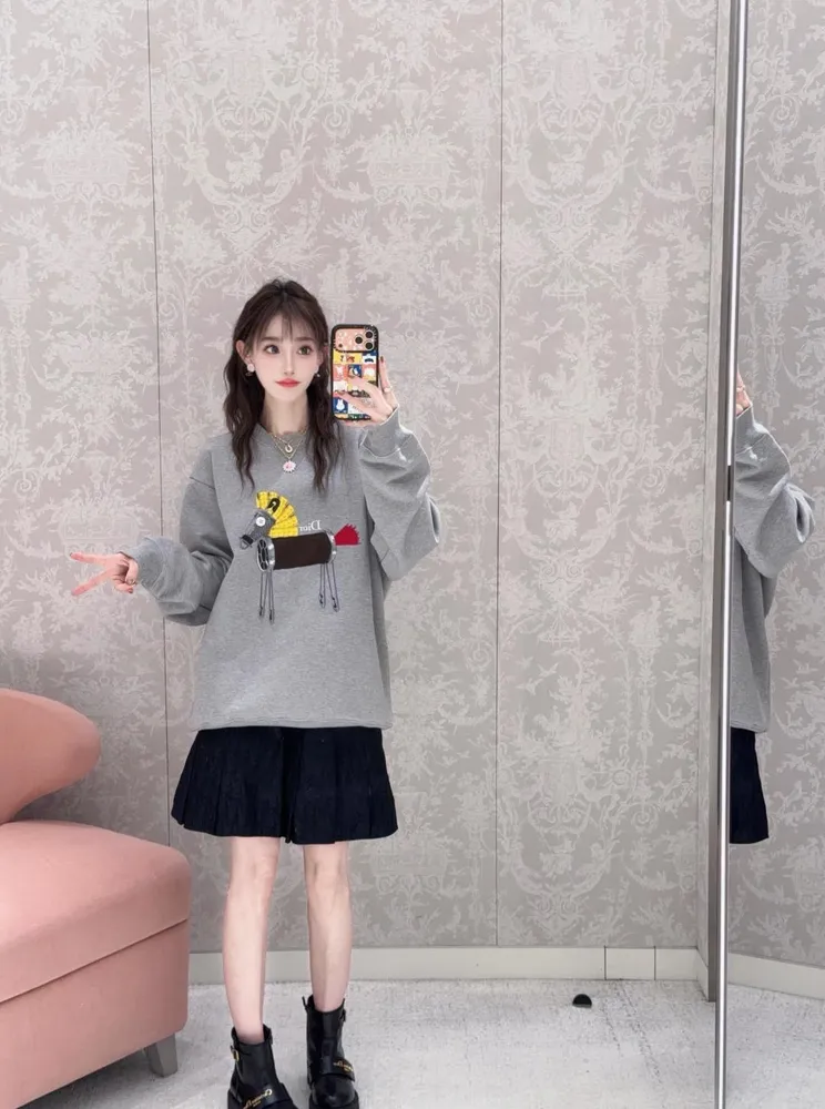 디올 도그 스웨트셔츠 여성 맨투맨