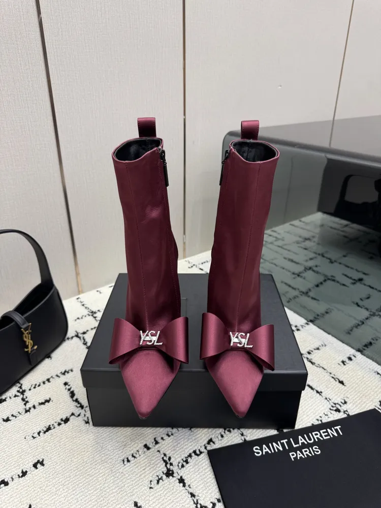 오피움 파리 페턴트 가죽 힐 첼시 앵클부츠 여성 슈즈
