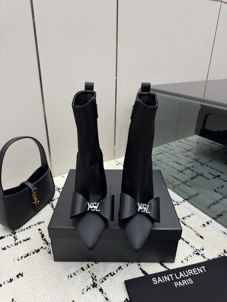 오피움 파리 페턴트 가죽 힐 첼시 앵클부츠 여성 슈즈