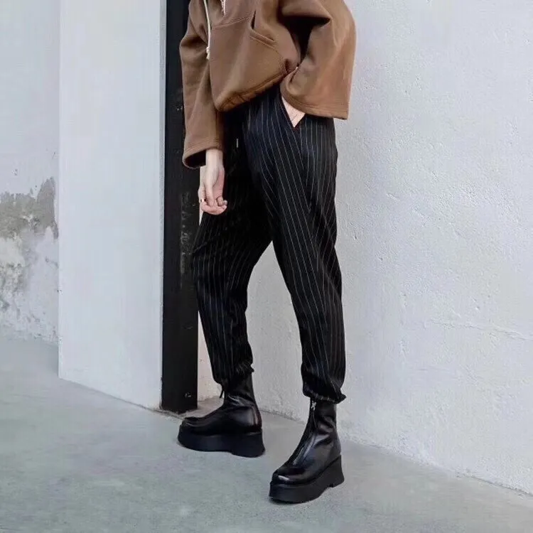 프론트 지퍼 플랫폼 여성 슈즈