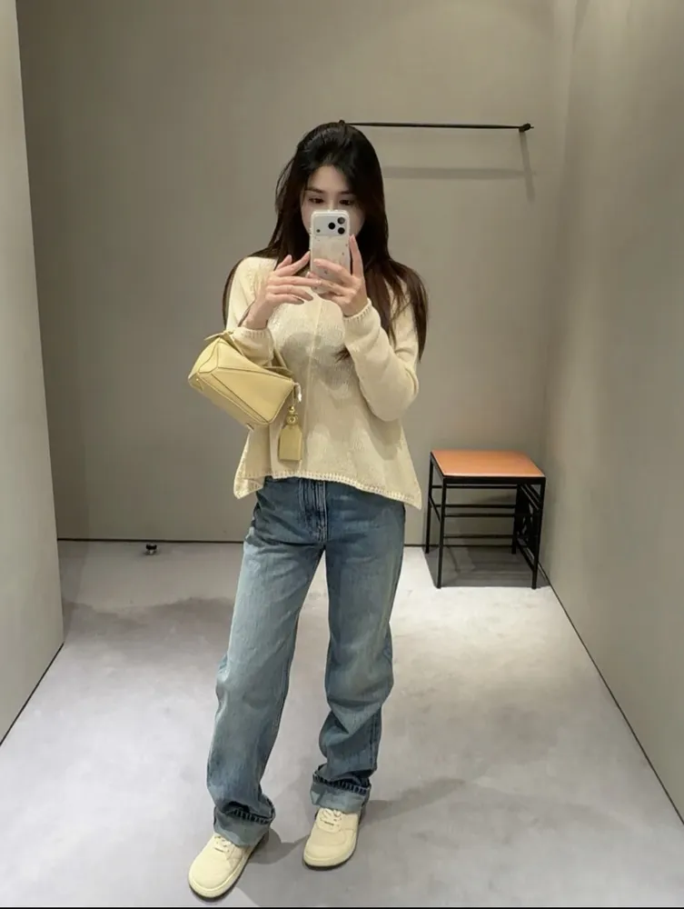 스트레이트 데님 여성 팬츠