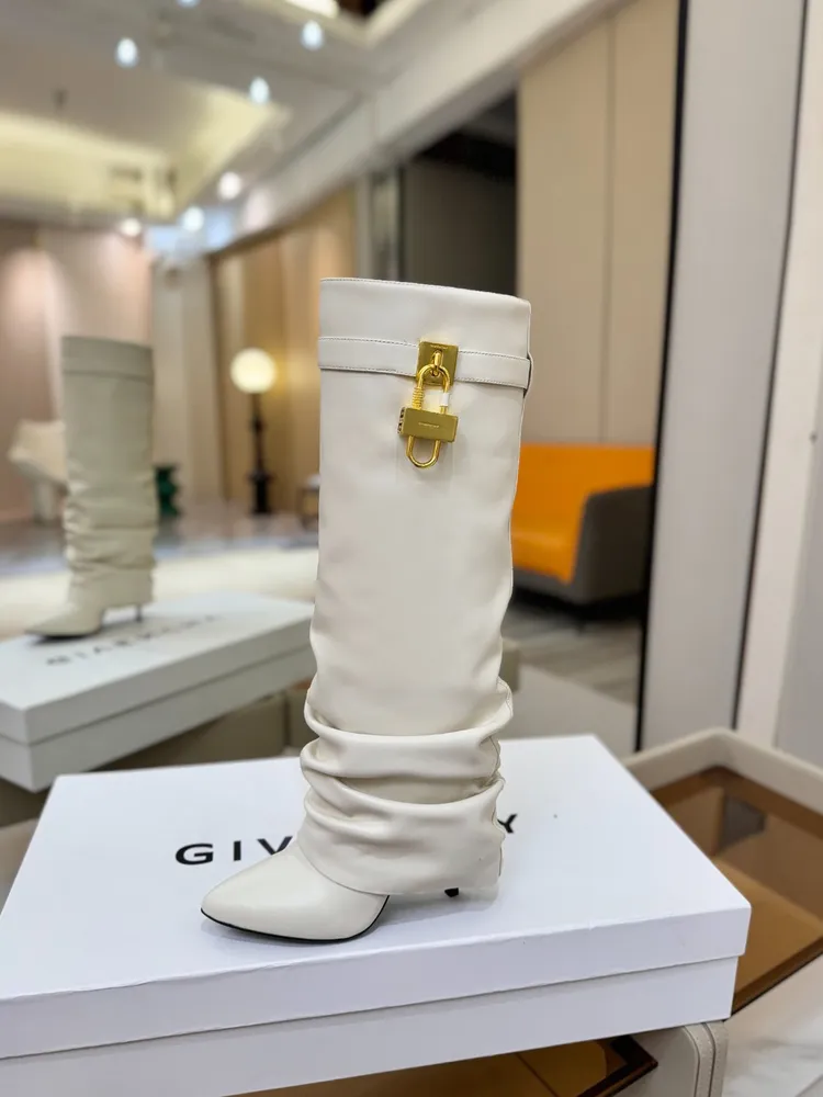 로고 락 10.5cm 롱부츠 여성 슈즈