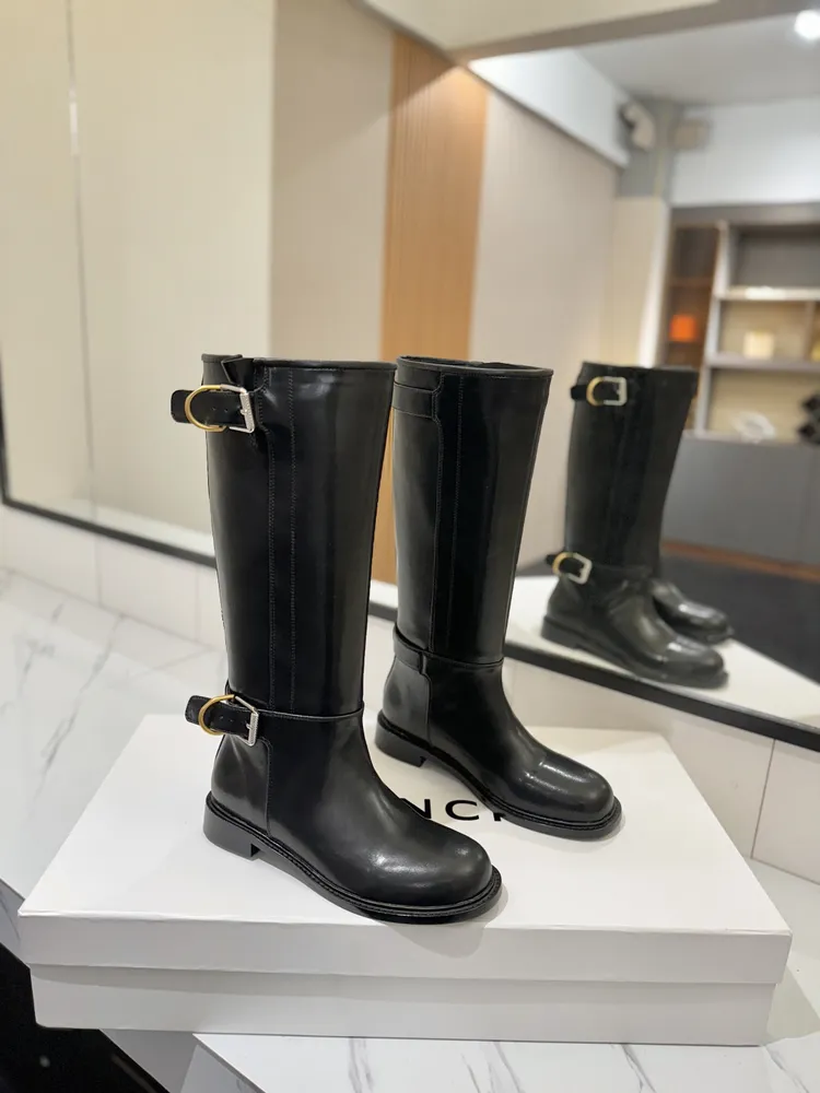 Voyou 로고 락 3cm 롱부츠 여성 슈즈