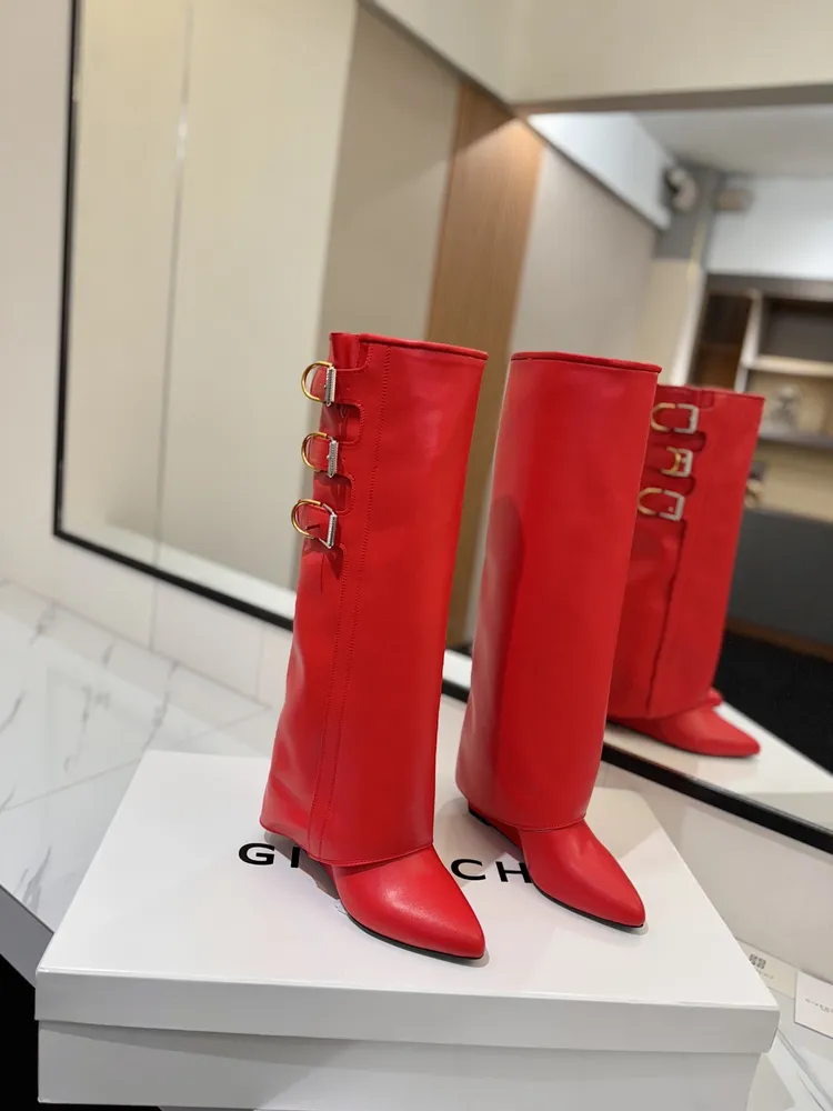 로고 락 8.5cm 롱부츠 여성 슈즈