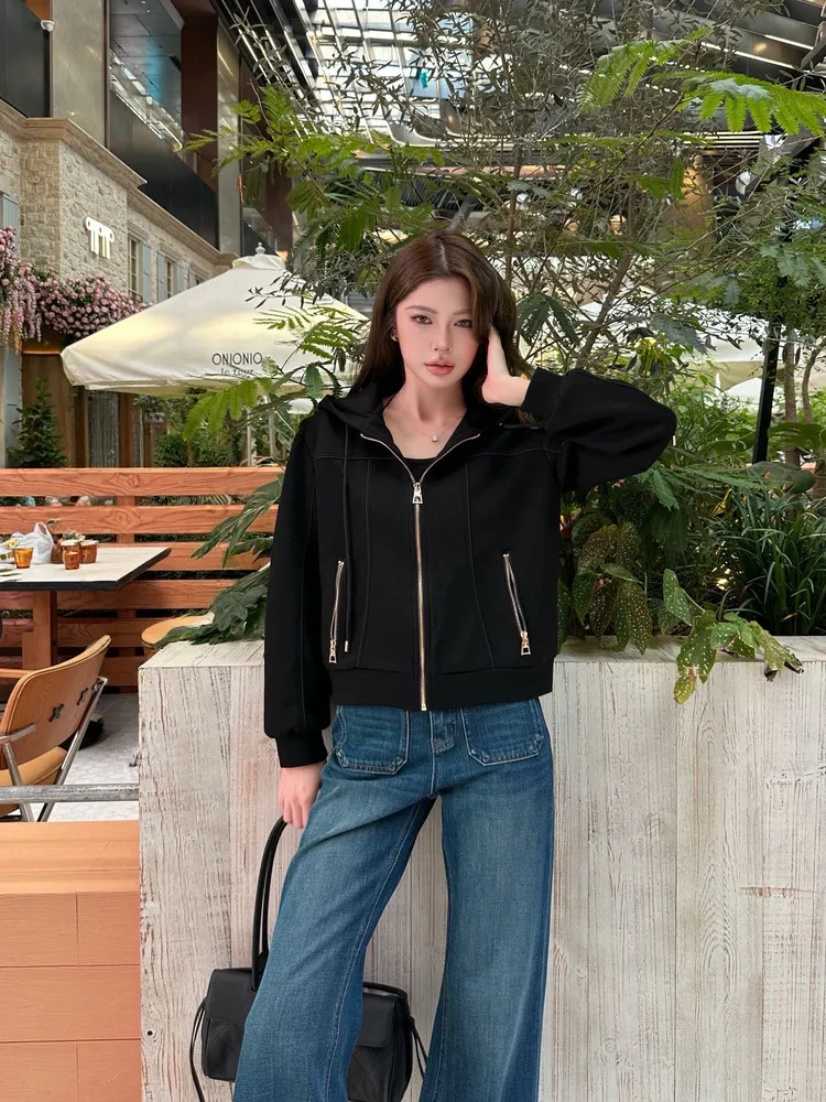 모노그램 엠보싱 후드 여성 자켓