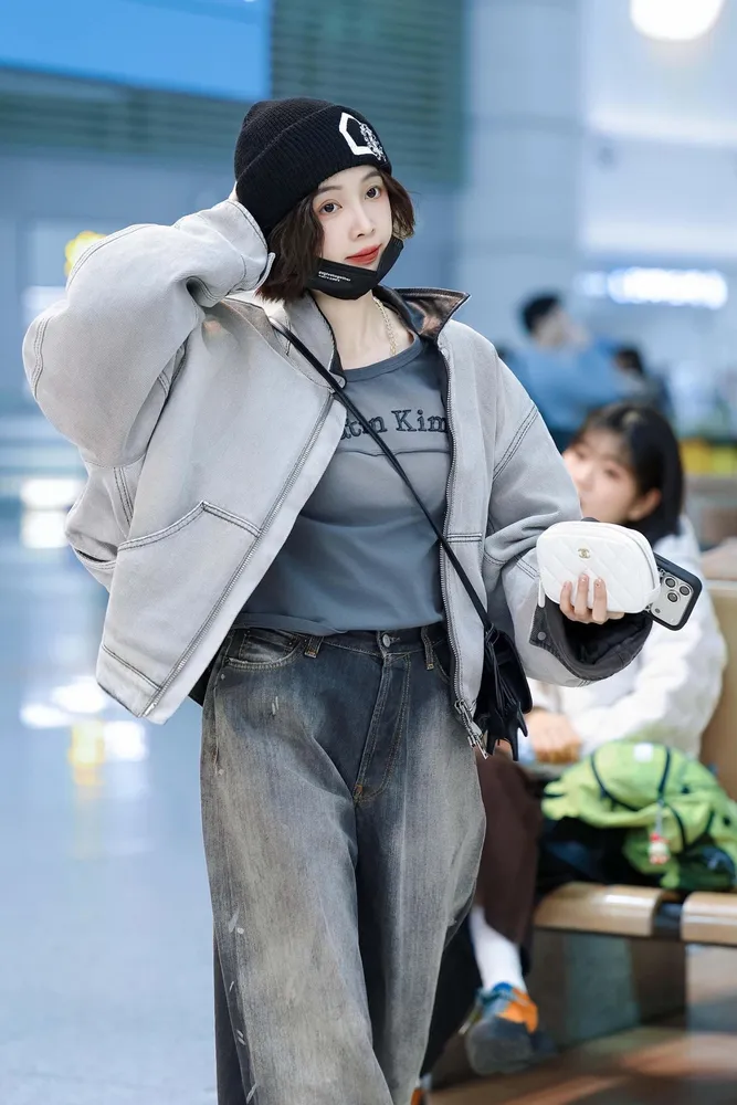 페이디드 레더 칼라 여성 자켓 B90882-AL4