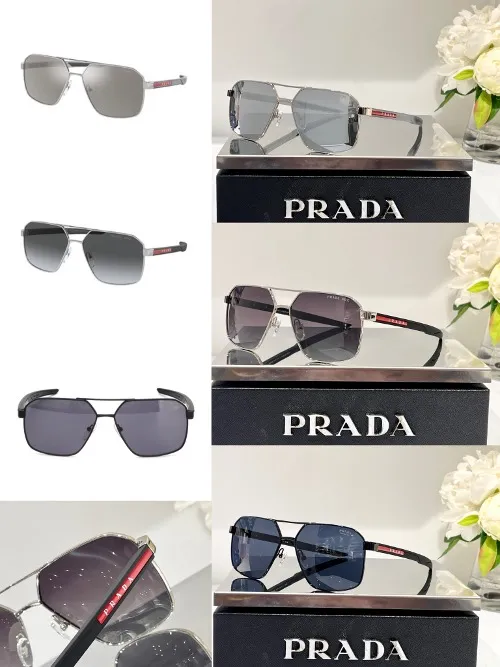PRAD* 남성용 에비에이터 더블 브리지 선글라스