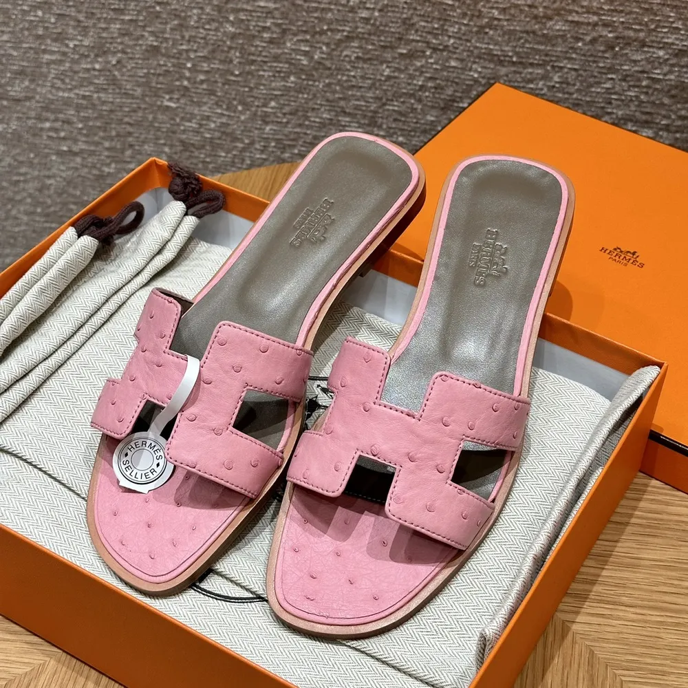 오란 타조가죽 샌들 여성 슈즈