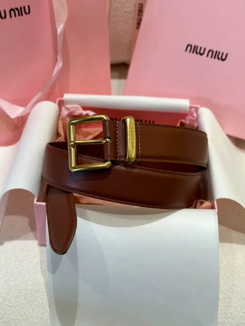 MIUMI* 미우 여성 로고 레더 벨트 (해외최상급)