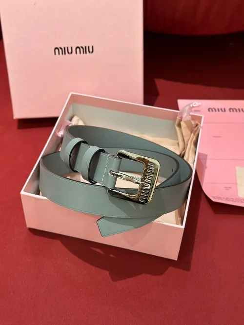 MIUMI* 미우 여성 로고 레더 벨트 (해외최상급)