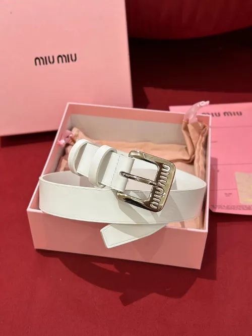 MIUMI* 미우 여성 로고 레더 벨트 (해외최상급)