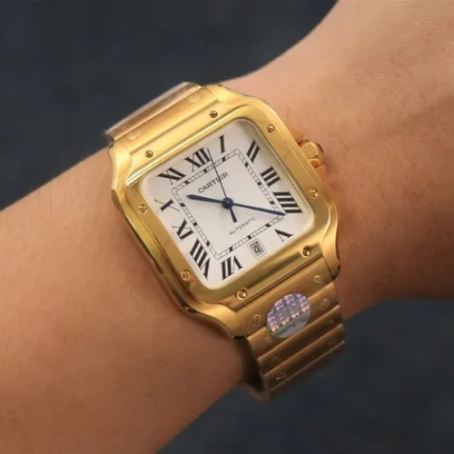 BV공장 까르띠에 산토스 옐로우골드 화이트 라지 40mm / 중35mm